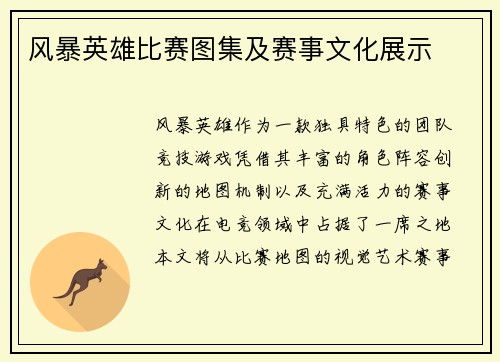 风暴英雄比赛图集及赛事文化展示